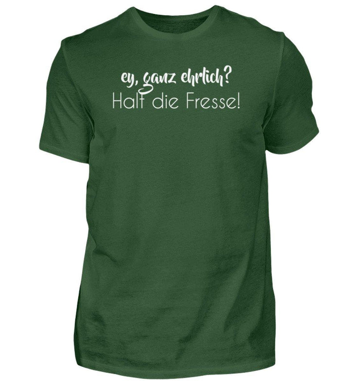 Ey, halt die Fresse Words on Shirts - PR  - Herren Premiumshirt - Words on Shirts Sag es mit dem Mittelfinger Shirts Hoodies Sweatshirt Taschen Gymsack Spruch Sprüche Statement