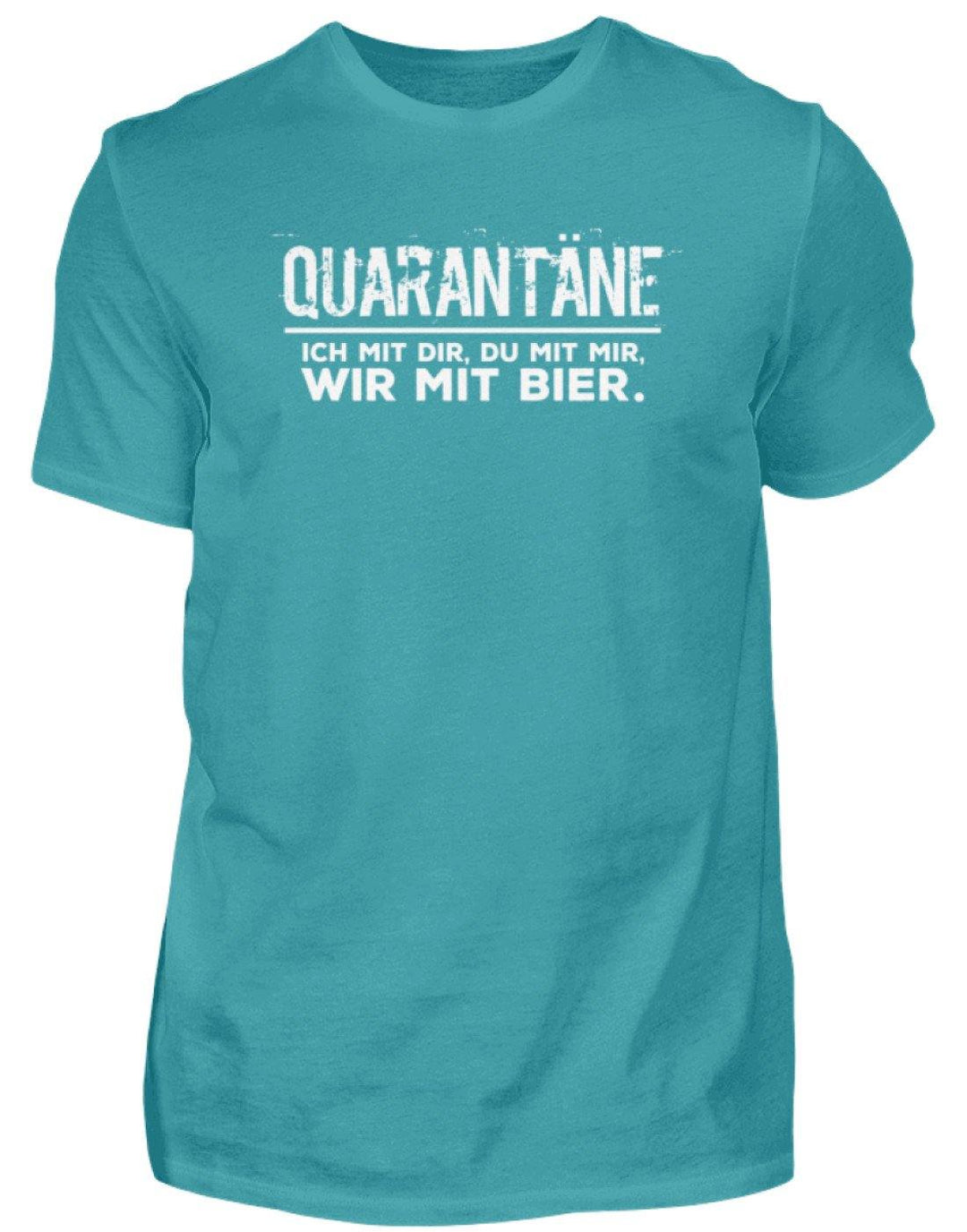 Quarantäne mit dir - mit mir- mit Bier  - Herren Shirt - Words on Shirts Sag es mit dem Mittelfinger Shirts Hoodies Sweatshirt Taschen Gymsack Spruch Sprüche Statement