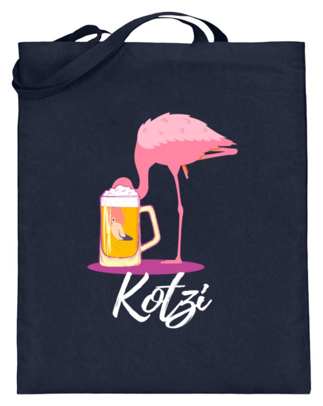 Flamingo Kotzi - Words on Shirt  - Jutebeutel (mit langen Henkeln)