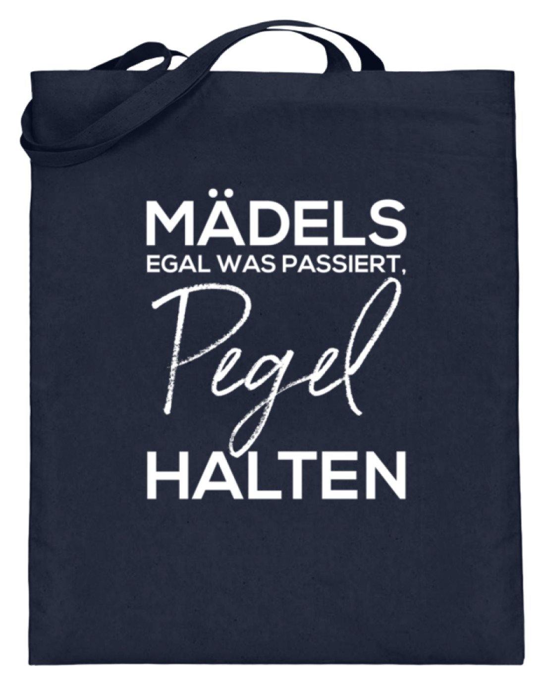 Mädels, Pegel halten.  - Jutebeutel (mit langen Henkeln)