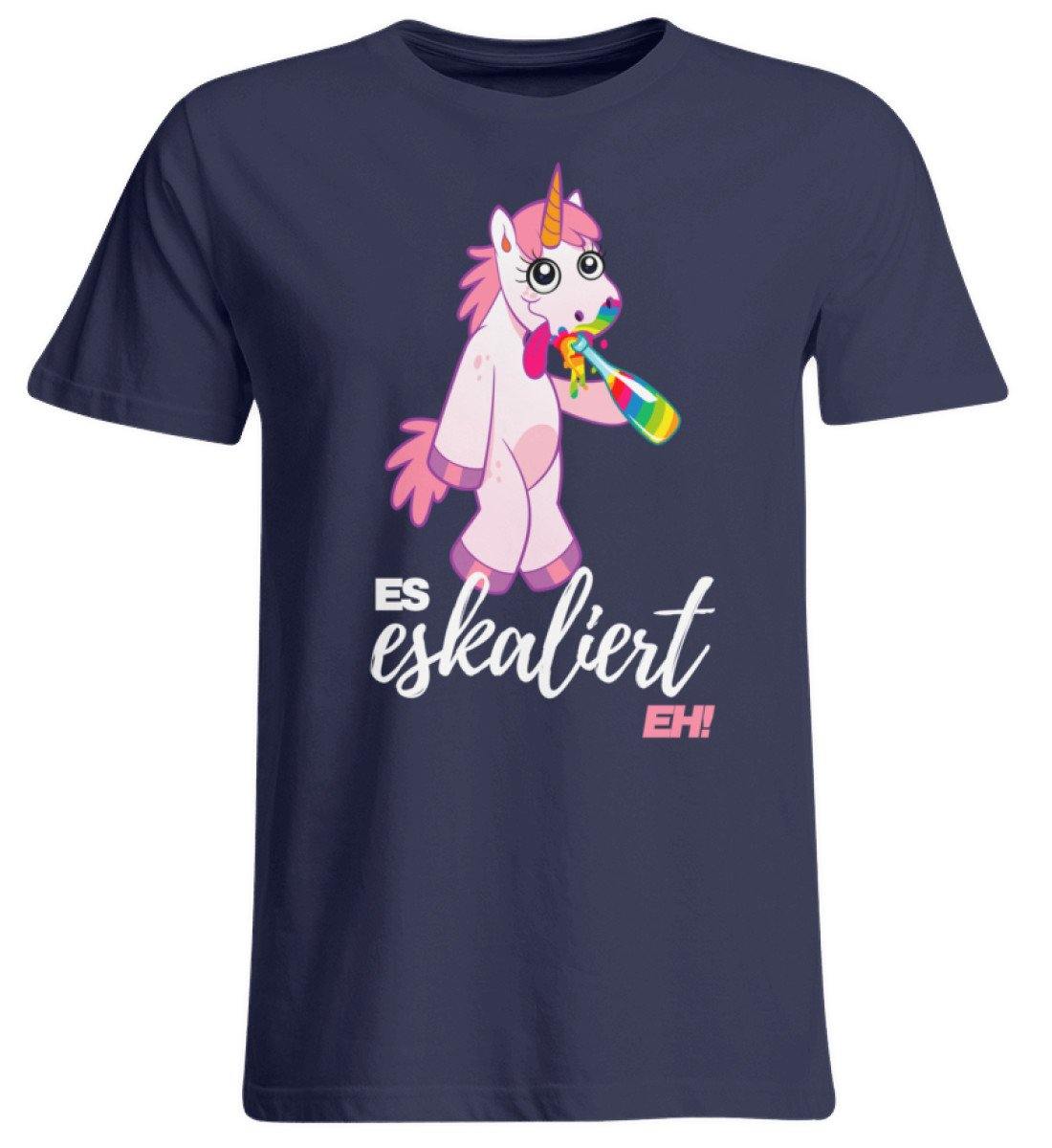 Einhorn - Es eskaliert eh.  - Übergrößenshirt