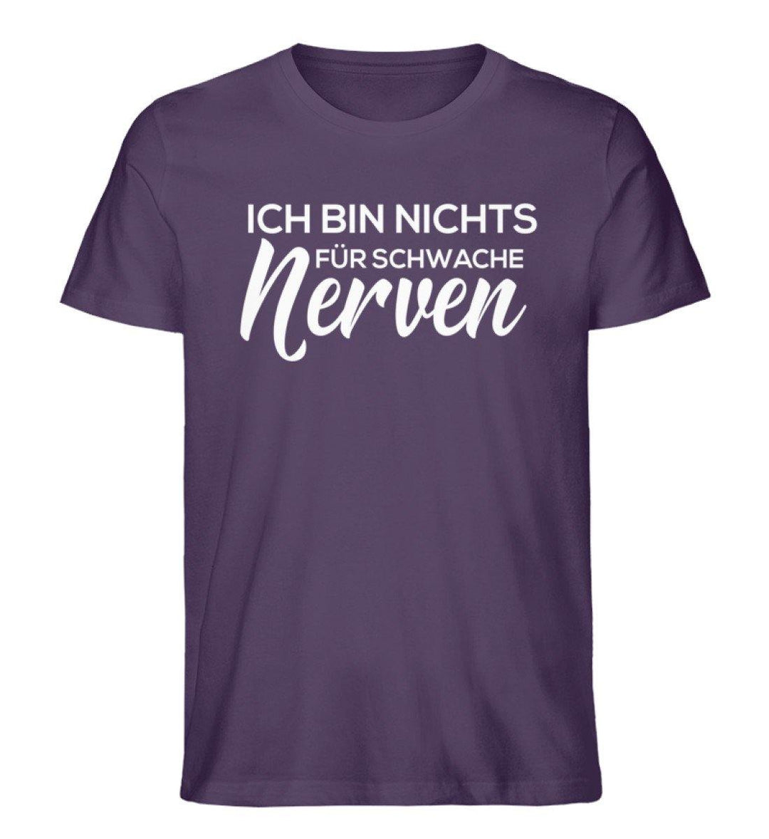 Schwache Nerve -  Words on Shirts - PR  - Herren Premium Organic Shirt - Words on Shirts Sag es mit dem Mittelfinger Shirts Hoodies Sweatshirt Taschen Gymsack Spruch Sprüche Statement