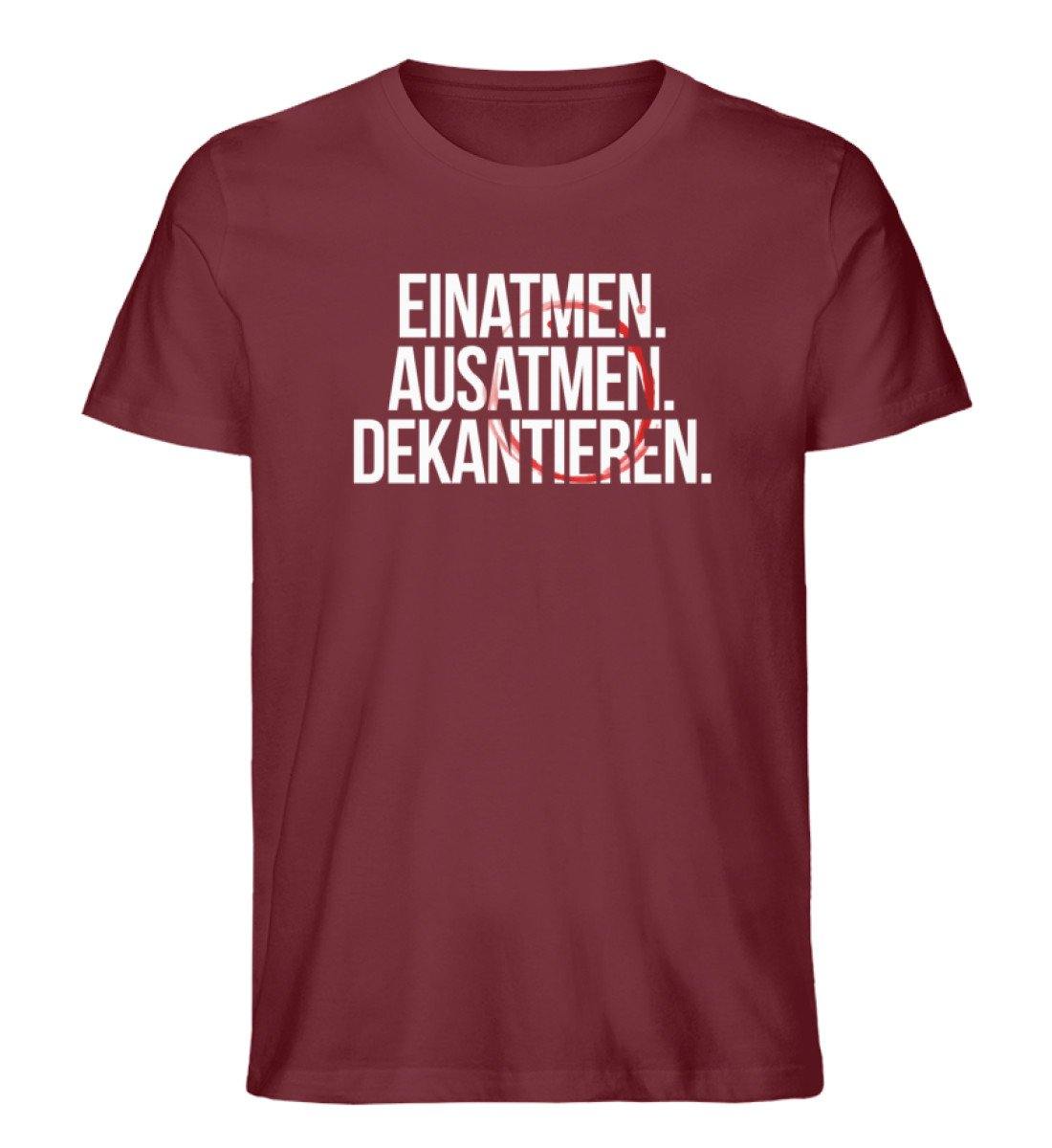 Einatmen. Ausatmen. Dekantieren.  - Herren Premium Organic Shirt