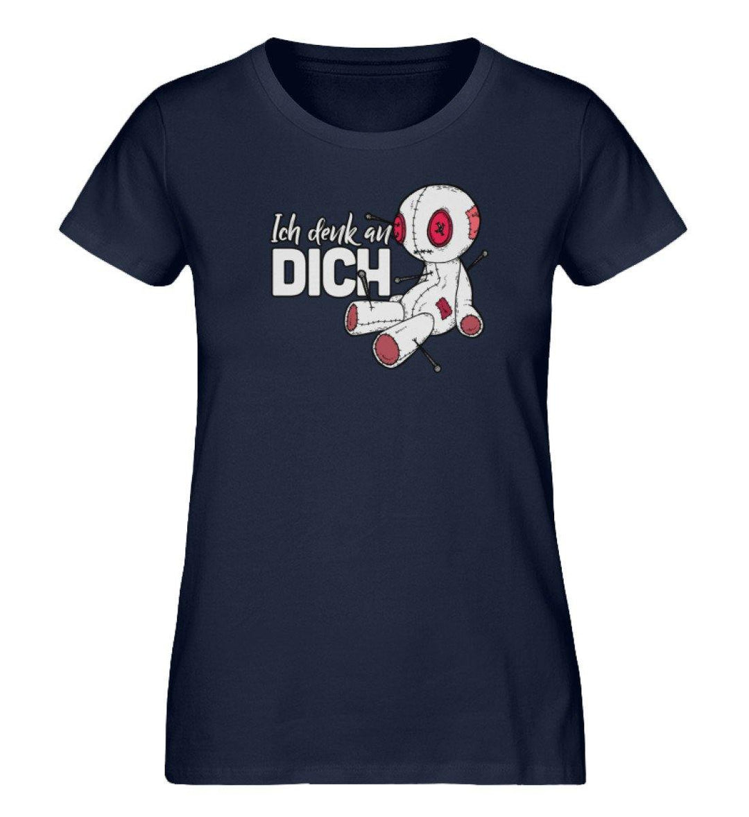 Ich Denk An Dich - Voodoo Puppe  - Damen Premium Organic Shirt - Words on Shirts Sag es mit dem Mittelfinger Shirts Hoodies Sweatshirt Taschen Gymsack Spruch Sprüche Statement