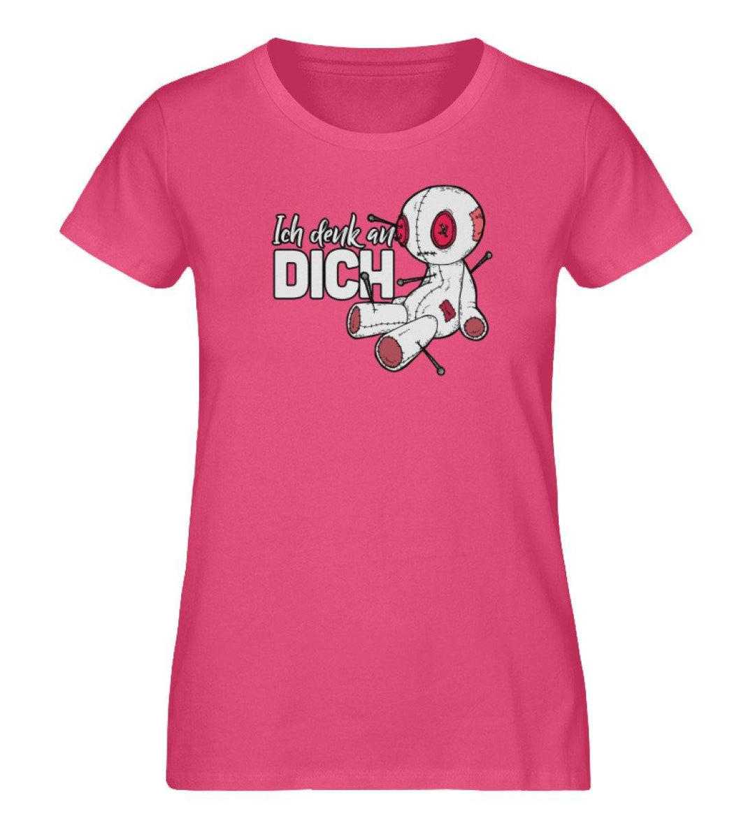 Ich Denk An Dich - Voodoo Puppe  - Damen Premium Organic Shirt - Words on Shirts Sag es mit dem Mittelfinger Shirts Hoodies Sweatshirt Taschen Gymsack Spruch Sprüche Statement