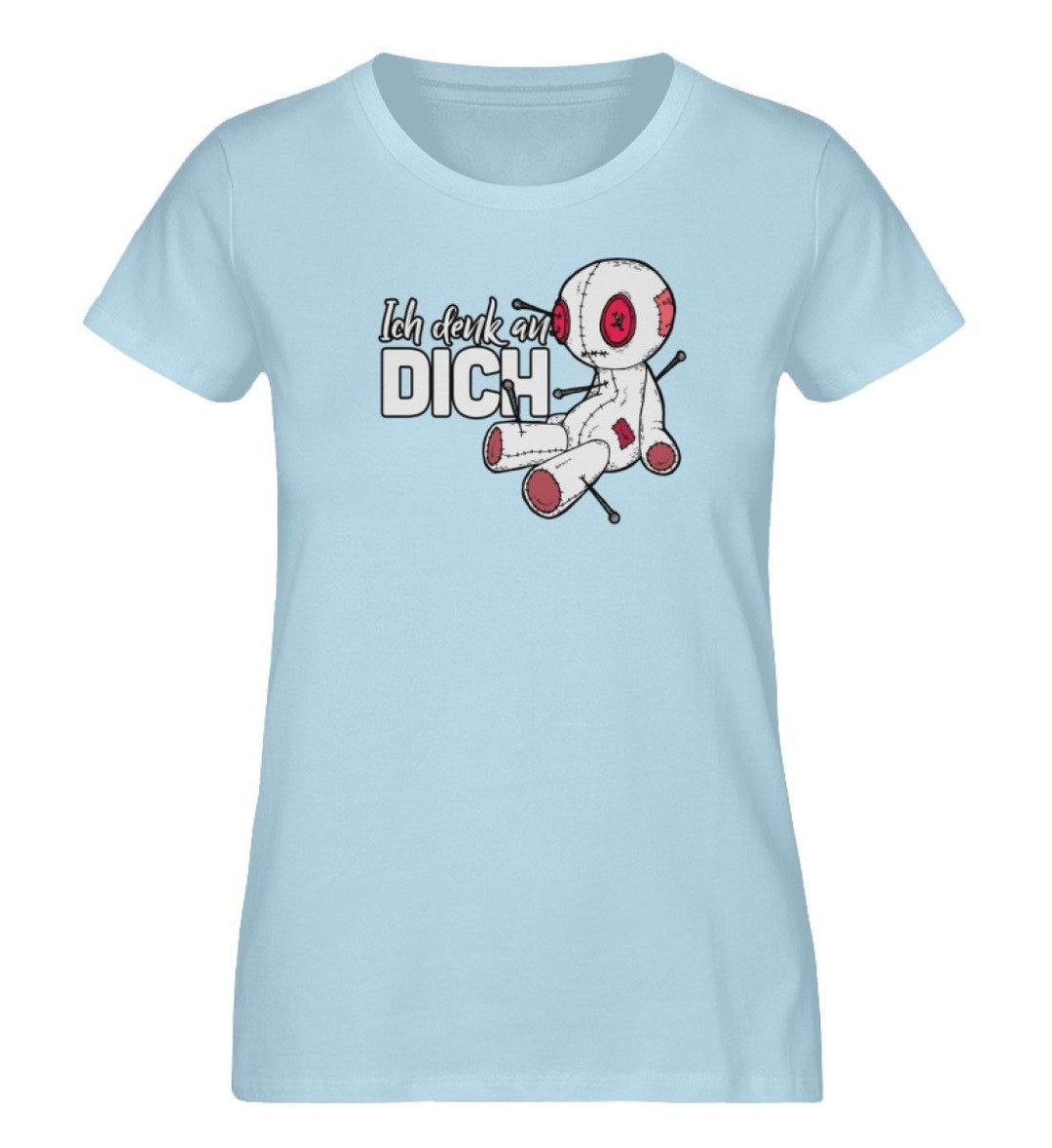 Ich Denk An Dich - Voodoo Puppe  - Damen Premium Organic Shirt - Words on Shirts Sag es mit dem Mittelfinger Shirts Hoodies Sweatshirt Taschen Gymsack Spruch Sprüche Statement