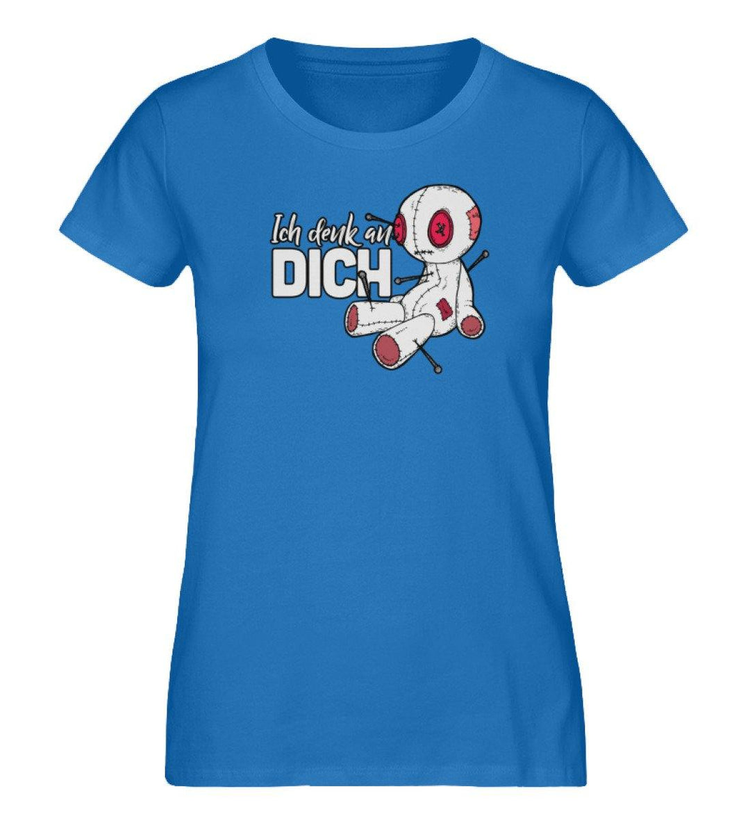 Ich Denk An Dich - Voodoo Puppe  - Damen Premium Organic Shirt - Words on Shirts Sag es mit dem Mittelfinger Shirts Hoodies Sweatshirt Taschen Gymsack Spruch Sprüche Statement