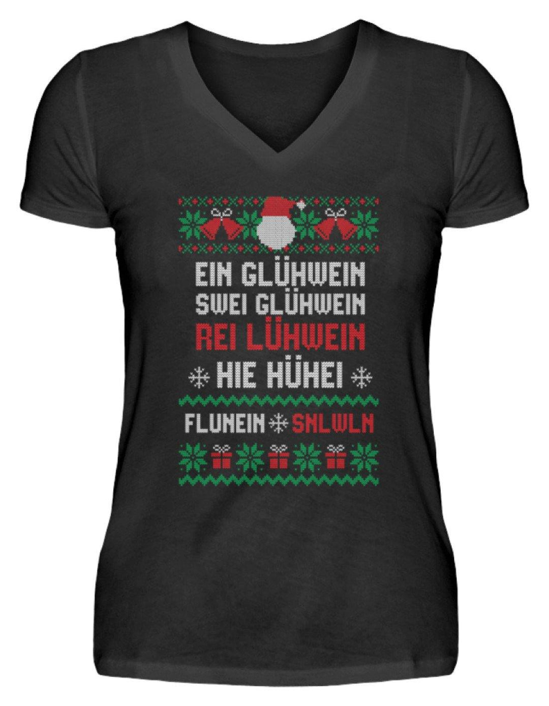 1 2 3 4 5 6 Glühwein - Words on Shirts  - V-Neck Damenshirt - Words on Shirts Sag es mit dem Mittelfinger Shirts Hoodies Sweatshirt Taschen Gymsack Spruch Sprüche Statement