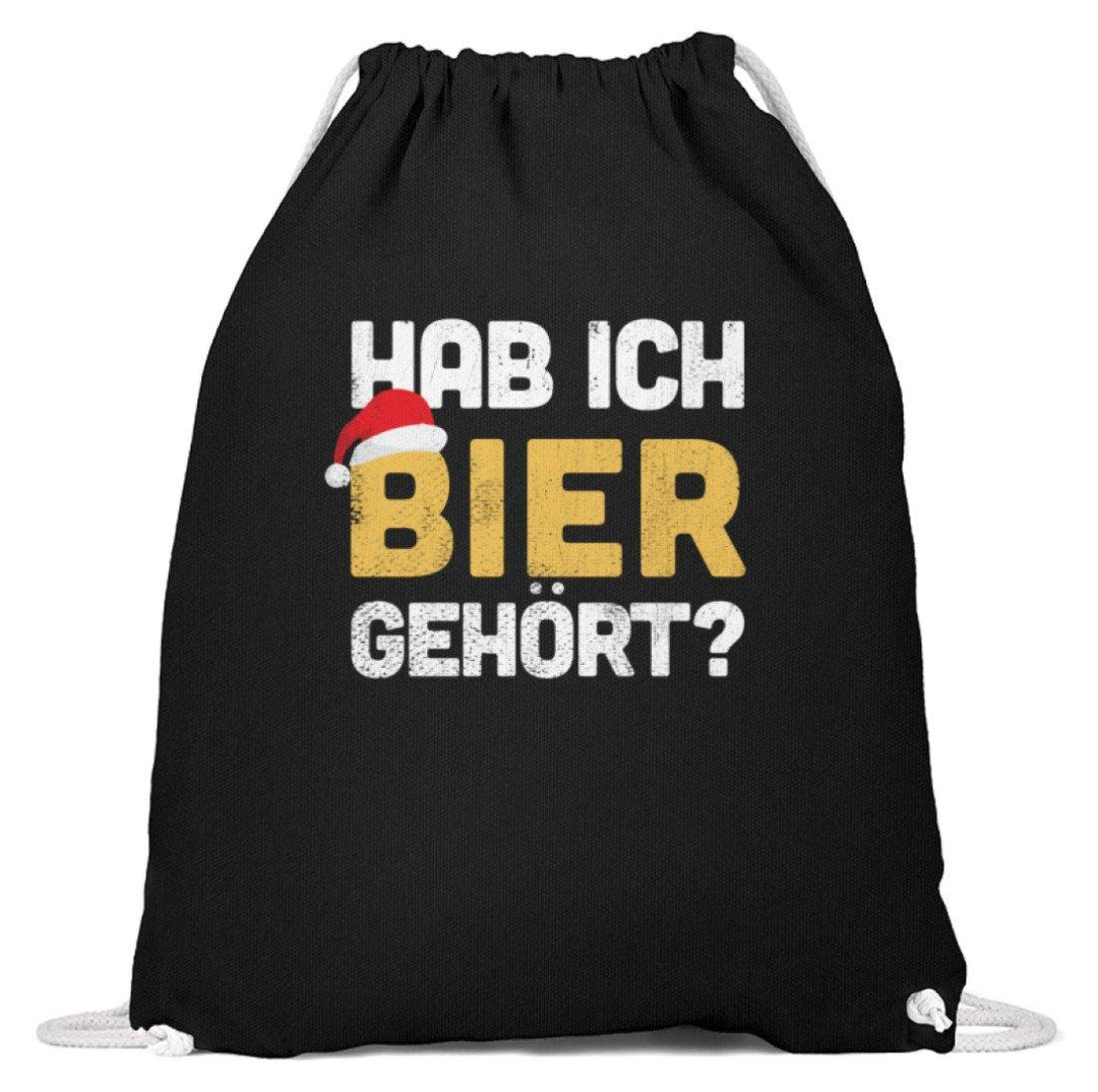 Hab ich Bier gehört? - Words on Shirts  - Baumwoll Gymsac - Words on Shirts Sag es mit dem Mittelfinger Shirts Hoodies Sweatshirt Taschen Gymsack Spruch Sprüche Statement