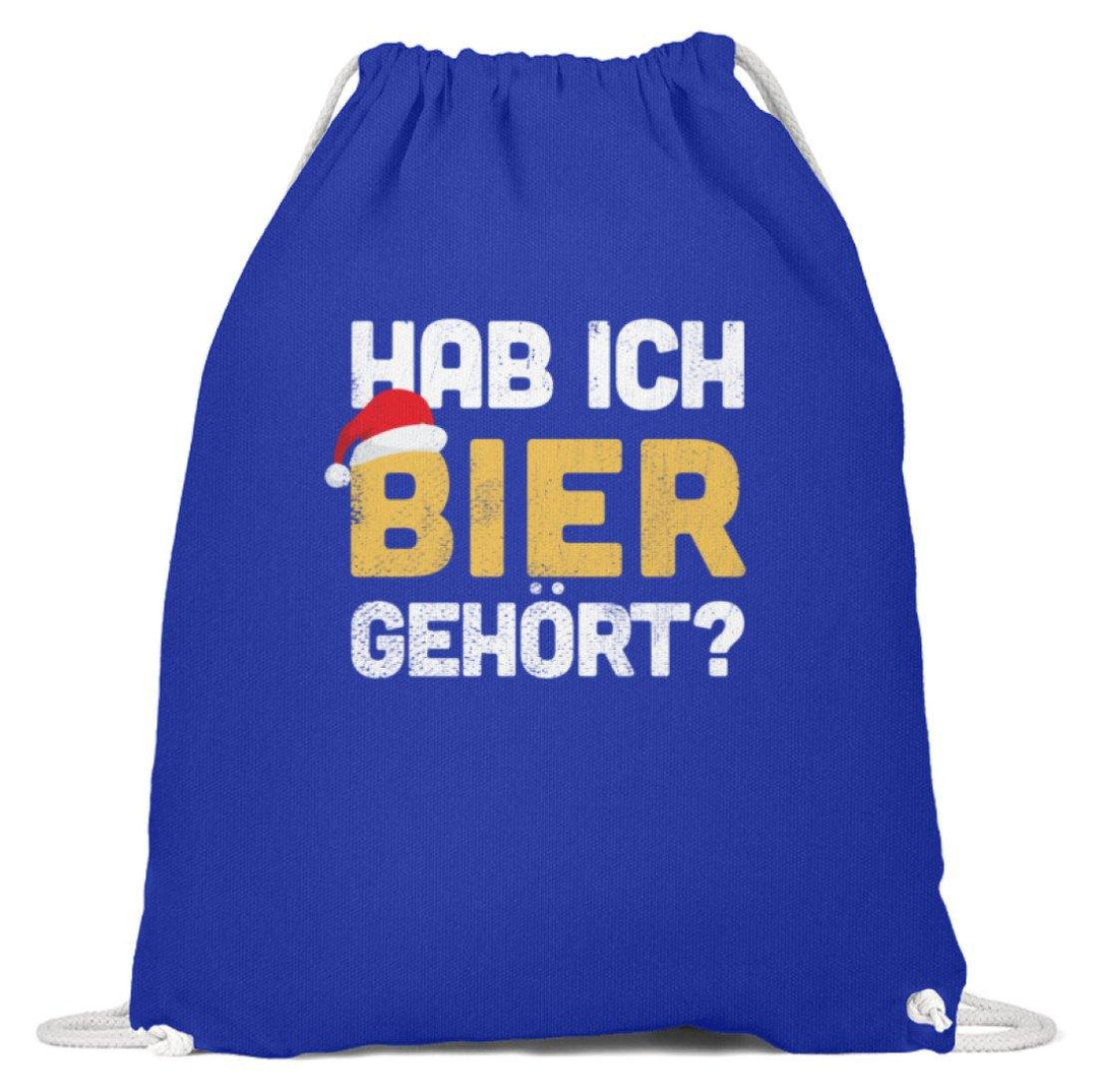 Hab ich Bier gehört? - Words on Shirts  - Baumwoll Gymsac - Words on Shirts Sag es mit dem Mittelfinger Shirts Hoodies Sweatshirt Taschen Gymsack Spruch Sprüche Statement