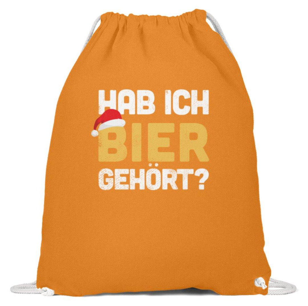 Hab ich Bier gehört? - Words on Shirts  - Baumwoll Gymsac - Words on Shirts Sag es mit dem Mittelfinger Shirts Hoodies Sweatshirt Taschen Gymsack Spruch Sprüche Statement