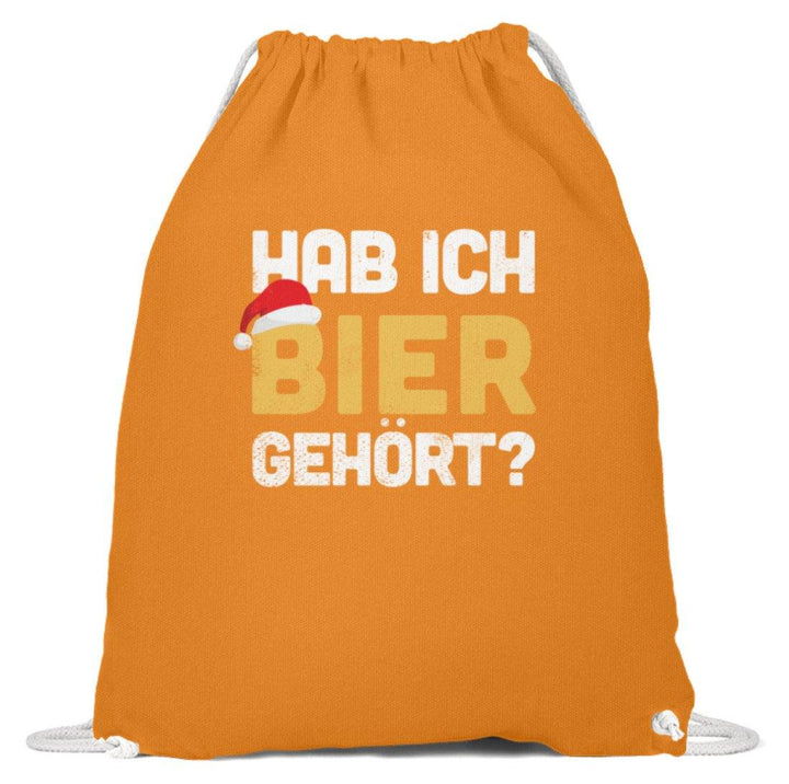 Hab ich Bier gehört? - Words on Shirts  - Baumwoll Gymsac - Words on Shirts Sag es mit dem Mittelfinger Shirts Hoodies Sweatshirt Taschen Gymsack Spruch Sprüche Statement