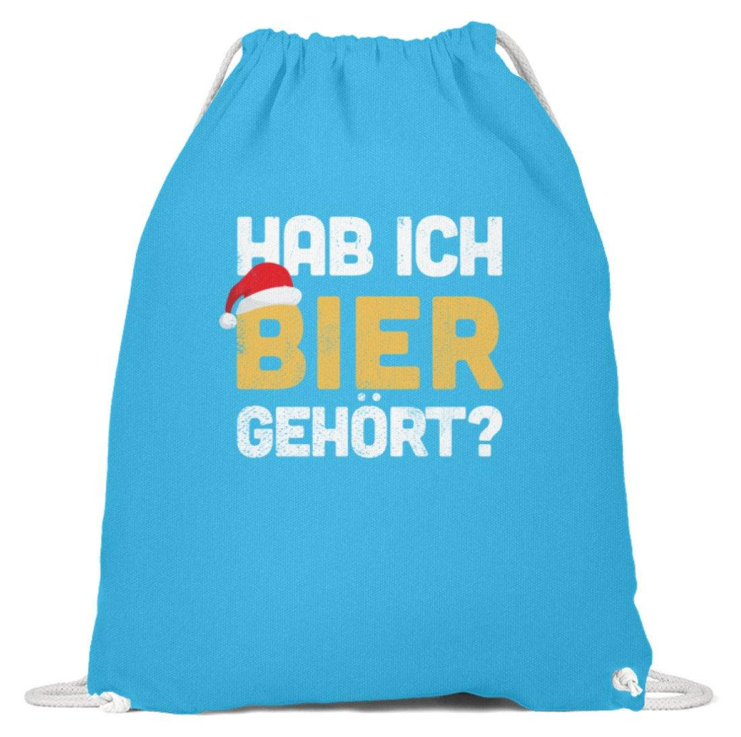 Hab ich Bier gehört? - Words on Shirts  - Baumwoll Gymsac - Words on Shirts Sag es mit dem Mittelfinger Shirts Hoodies Sweatshirt Taschen Gymsack Spruch Sprüche Statement