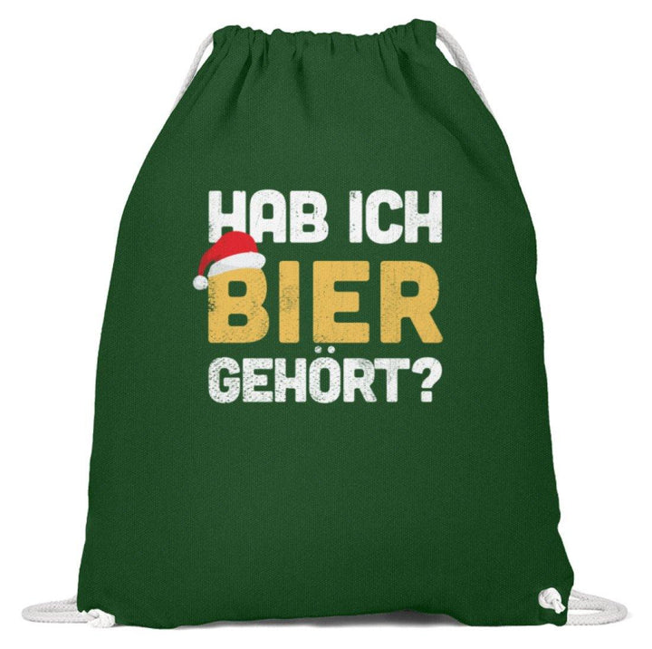Hab ich Bier gehört? - Words on Shirts  - Baumwoll Gymsac - Words on Shirts Sag es mit dem Mittelfinger Shirts Hoodies Sweatshirt Taschen Gymsack Spruch Sprüche Statement
