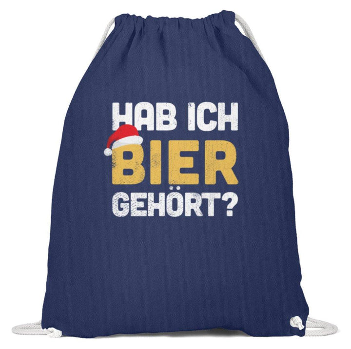 Hab ich Bier gehört? - Words on Shirts  - Baumwoll Gymsac - Words on Shirts Sag es mit dem Mittelfinger Shirts Hoodies Sweatshirt Taschen Gymsack Spruch Sprüche Statement