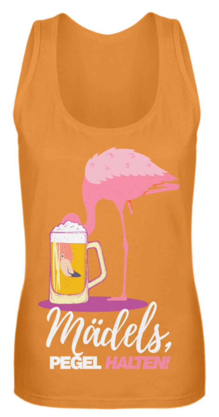 Mädels, Pegel halte - Flamingo  - Frauen Tanktop - Words on Shirts Sag es mit dem Mittelfinger Shirts Hoodies Sweatshirt Taschen Gymsack Spruch Sprüche Statement