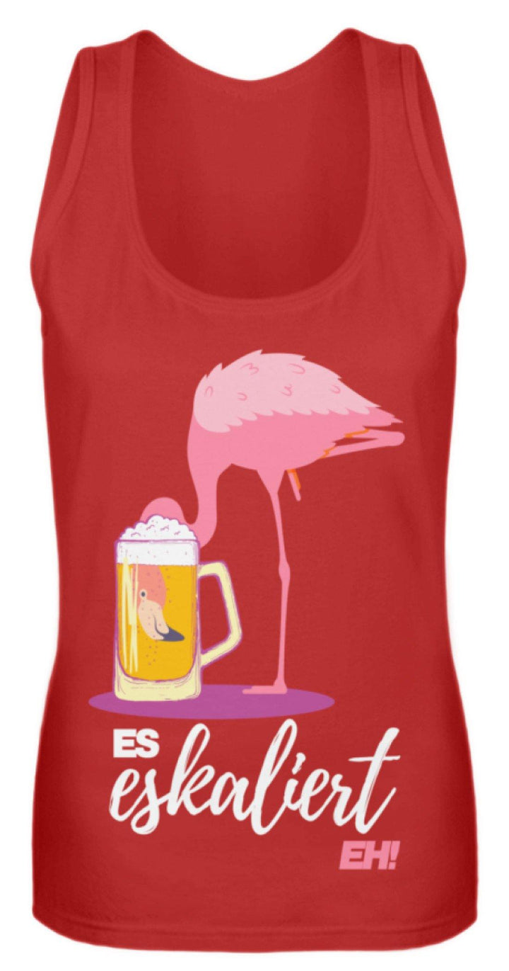 Es Eskaliert Eh - Flamingo  - Frauen Tanktop - Words on Shirts Sag es mit dem Mittelfinger Shirts Hoodies Sweatshirt Taschen Gymsack Spruch Sprüche Statement