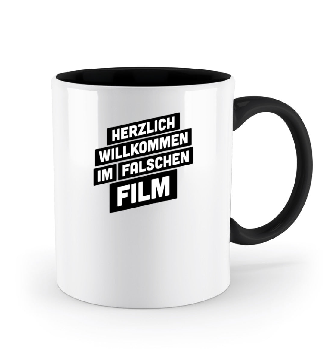 Herzlich willkommen im falschen Film  - Zweifarbige Tasse