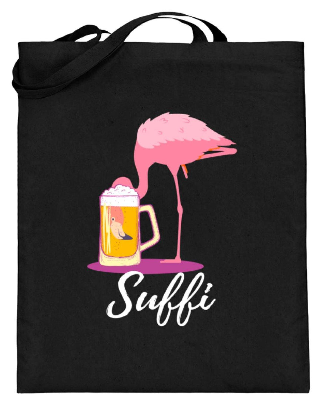 Flamingo Suffi - Words on Shirt  - Jutebeutel (mit langen Henkeln) - Words on Shirts Sag es mit dem Mittelfinger Shirts Hoodies Sweatshirt Taschen Gymsack Spruch Sprüche Statement