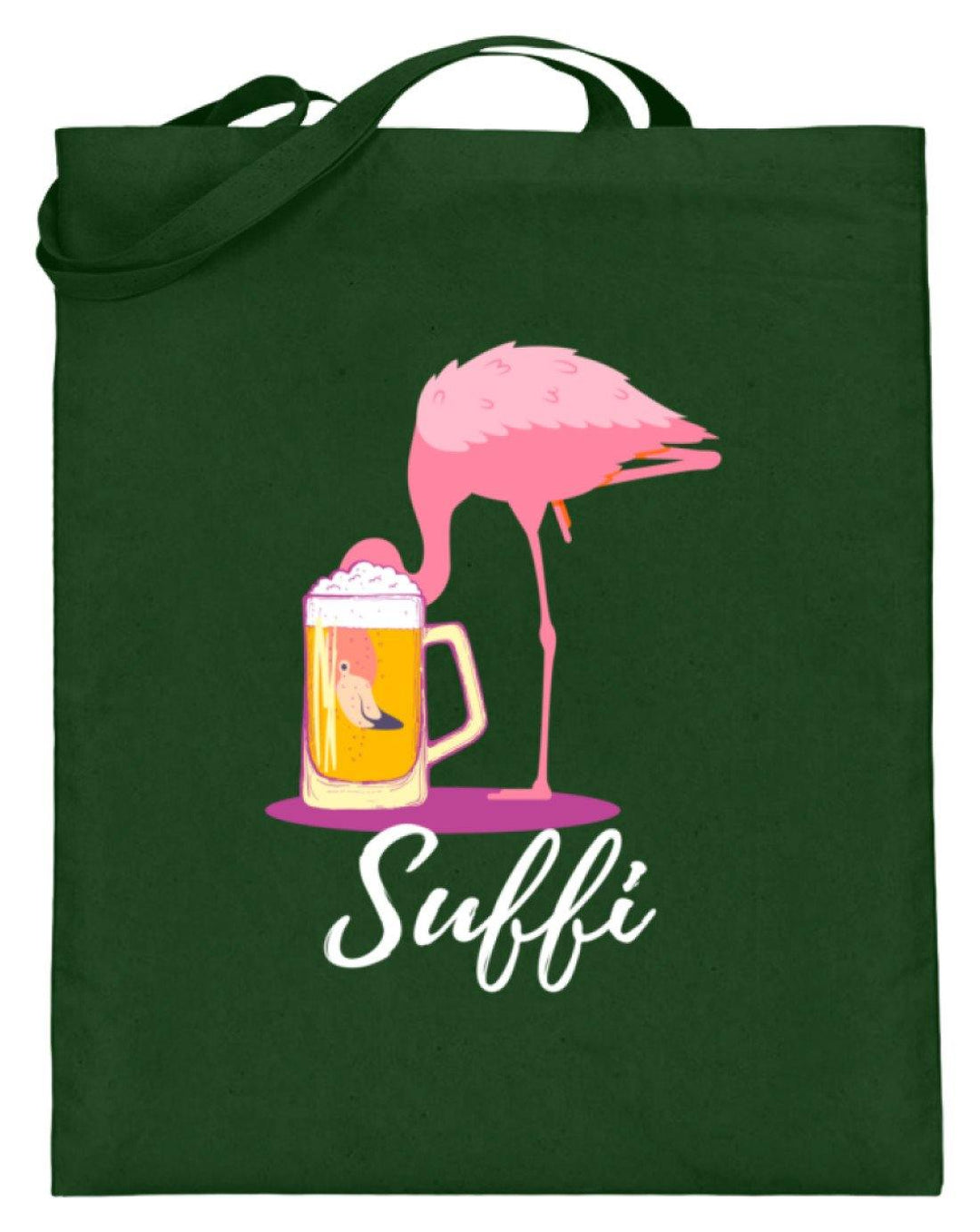 Flamingo Suffi - Words on Shirt  - Jutebeutel (mit langen Henkeln) - Words on Shirts Sag es mit dem Mittelfinger Shirts Hoodies Sweatshirt Taschen Gymsack Spruch Sprüche Statement