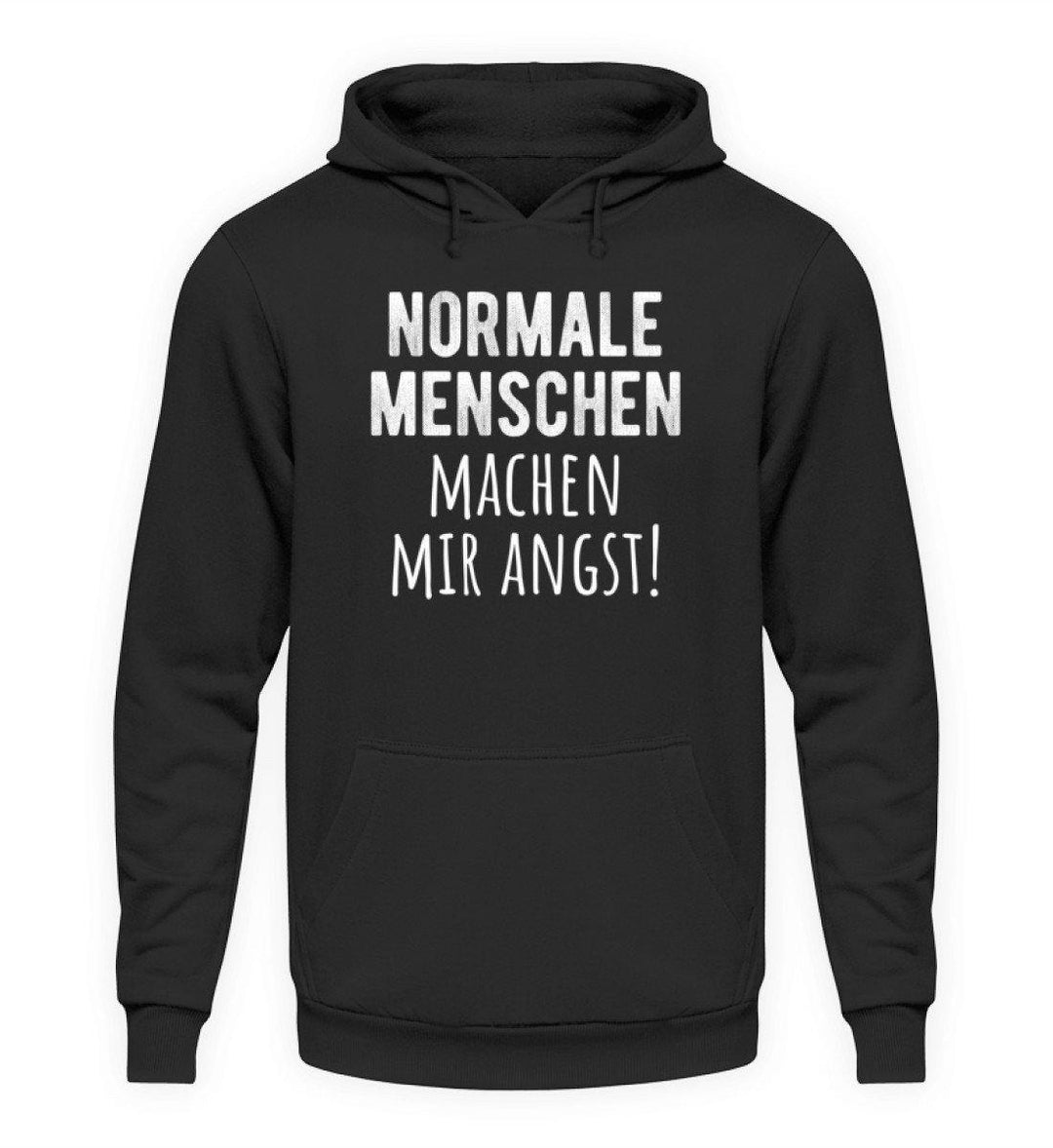 Normale Menschen - Words on Shirts  - Unisex Kapuzenpullover Hoodie - Words on Shirts Sag es mit dem Mittelfinger Shirts Hoodies Sweatshirt Taschen Gymsack Spruch Sprüche Statement