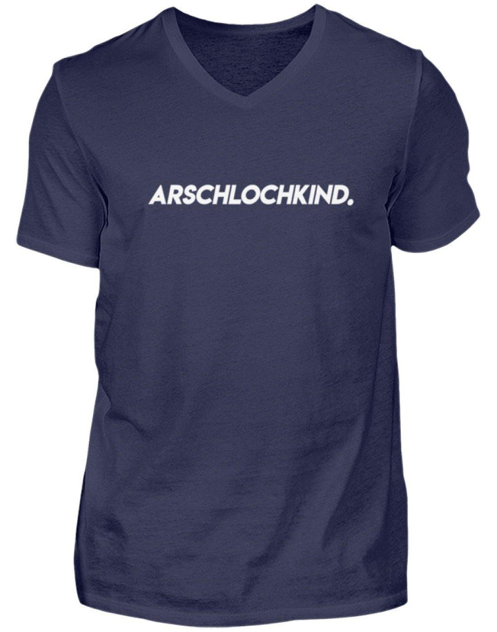 Arschlochkind.  - Herren V-Neck Shirt - Words on Shirts