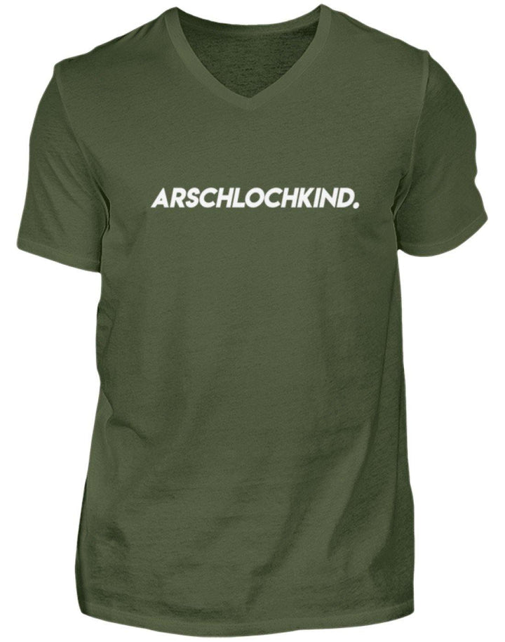 Arschlochkind.  - Herren V-Neck Shirt - Words on Shirts