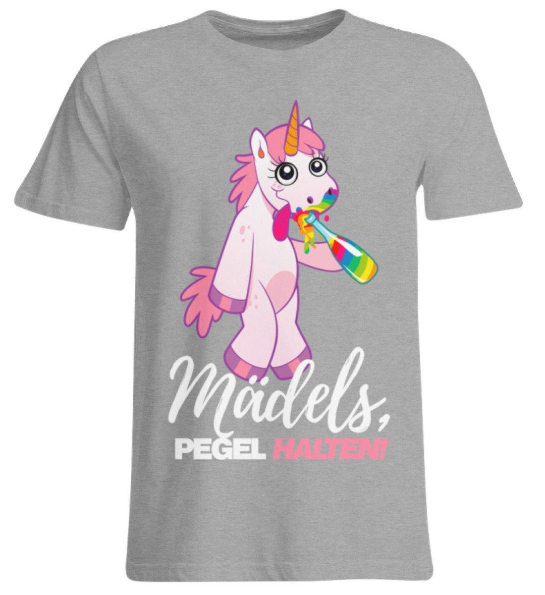 Mädels, Pegel halte - Einhorn  - Übergrößenshirt - Words on Shirts Sag es mit dem Mittelfinger Shirts Hoodies Sweatshirt Taschen Gymsack Spruch Sprüche Statement