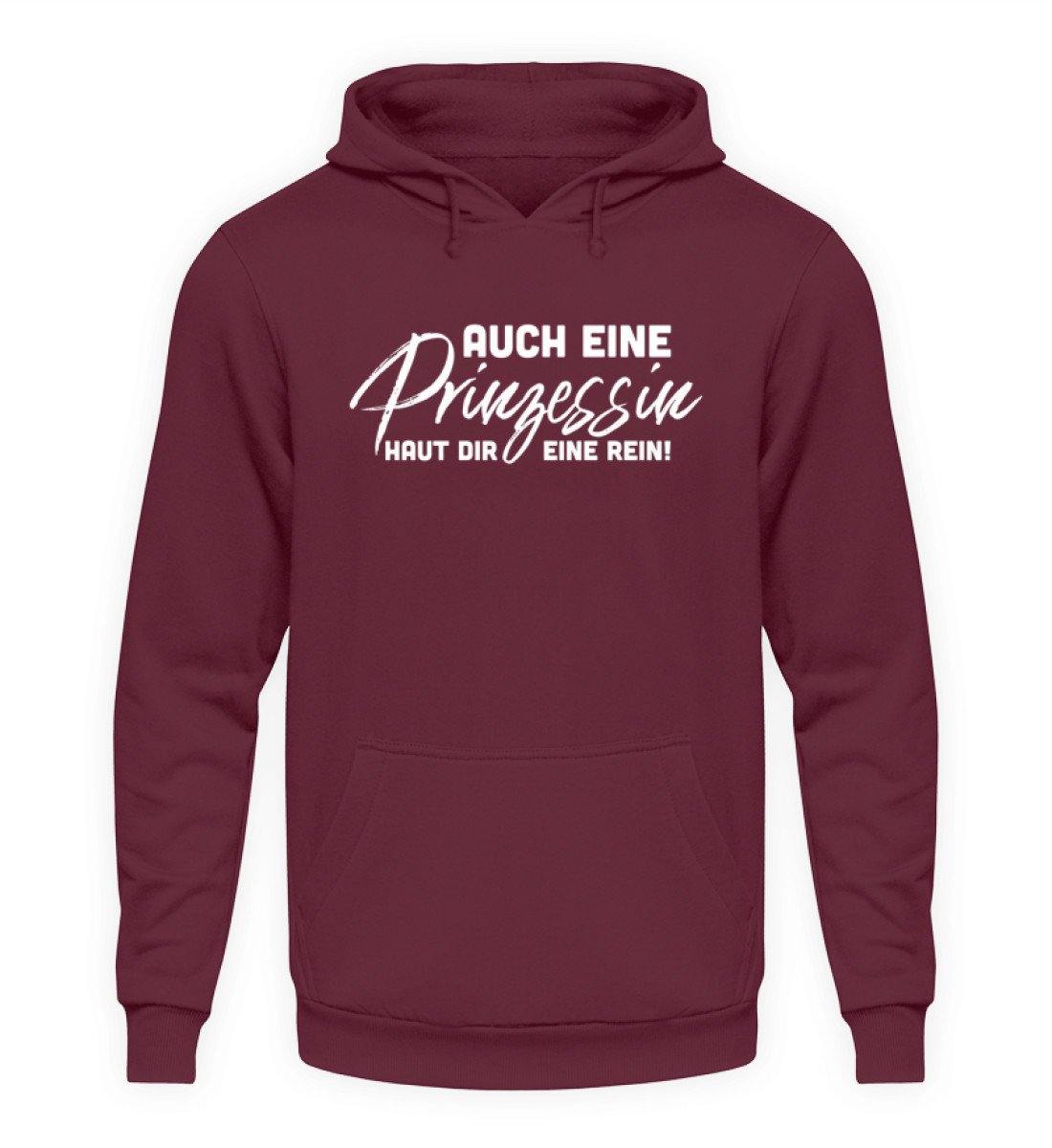Auch eine Prinzessin haut dir eine rein. - Words on Shirt  - Unisex Kapuzenpullover Hoodie