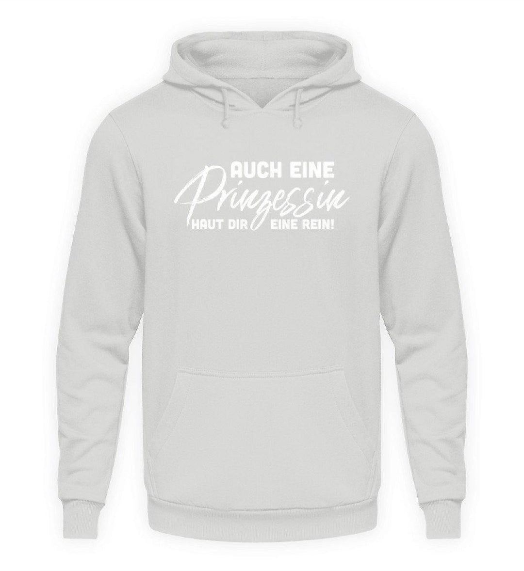 Auch eine Prinzessin haut dir eine rein. - Words on Shirt  - Unisex Kapuzenpullover Hoodie - Words on Shirts Sag es mit dem Mittelfinger Shirts Hoodies Sweatshirt Taschen Gymsack Spruch Sprüche Statement