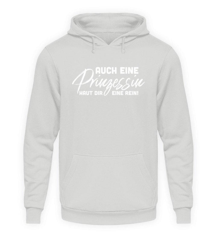 Auch eine Prinzessin haut dir eine rein. - Words on Shirt  - Unisex Kapuzenpullover Hoodie - Words on Shirts Sag es mit dem Mittelfinger Shirts Hoodies Sweatshirt Taschen Gymsack Spruch Sprüche Statement