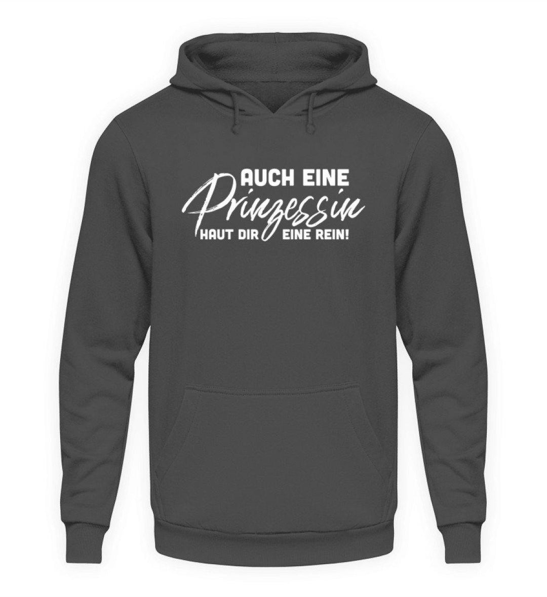 Auch eine Prinzessin haut dir eine rein. - Words on Shirt  - Unisex Kapuzenpullover Hoodie - Words on Shirts Sag es mit dem Mittelfinger Shirts Hoodies Sweatshirt Taschen Gymsack Spruch Sprüche Statement