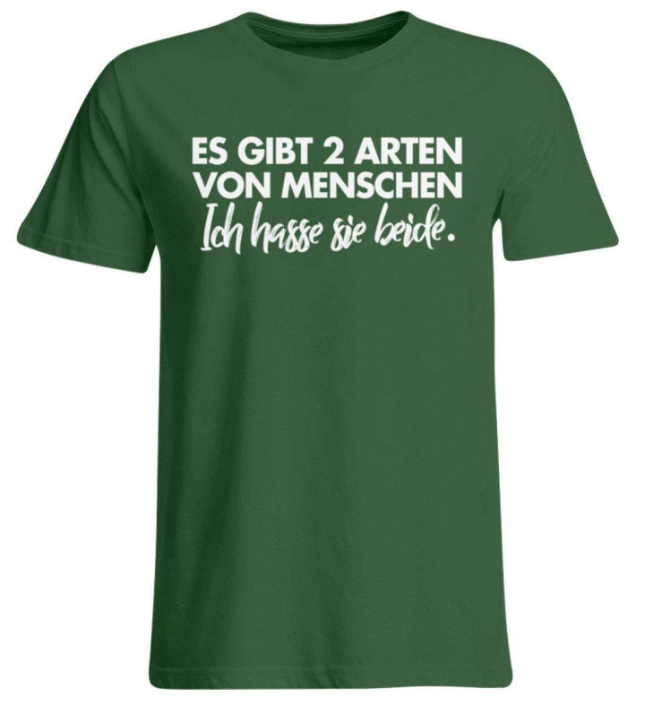 2 Arten von Menschen - Words on Shirts  - Übergrößenshirt - Words on Shirts Sag es mit dem Mittelfinger Shirts Hoodies Sweatshirt Taschen Gymsack Spruch Sprüche Statement