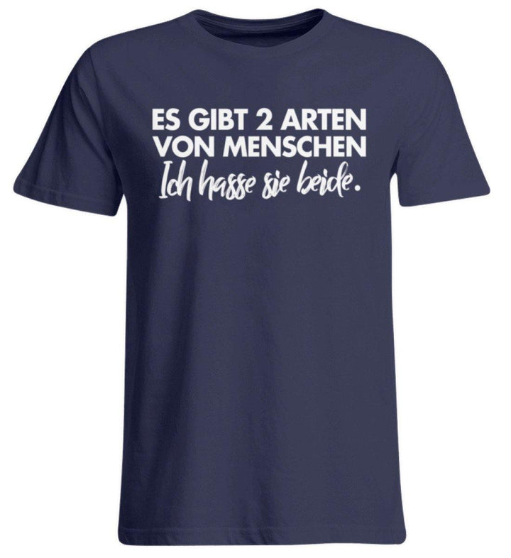 2 Arten von Menschen - Words on Shirts  - Übergrößenshirt - Words on Shirts Sag es mit dem Mittelfinger Shirts Hoodies Sweatshirt Taschen Gymsack Spruch Sprüche Statement
