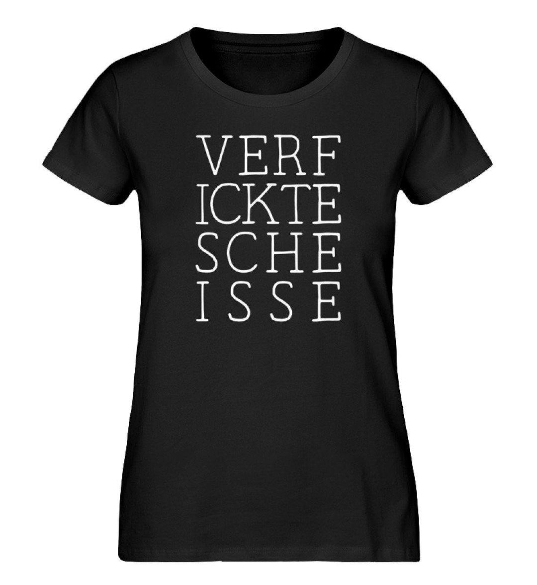 VERFICKTESCHEISSE - Damen Premium Organic Shirt - Words on Shirts Sag es mit dem Mittelfinger Shirts Hoodies Sweatshirt Taschen Gymsack Spruch Sprüche Statement