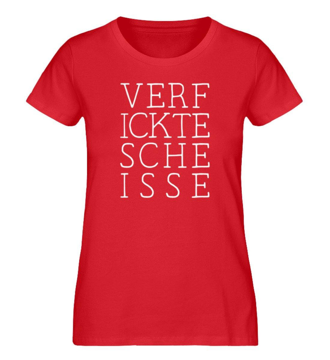VERFICKTESCHEISSE - Damen Premium Organic Shirt - Words on Shirts Sag es mit dem Mittelfinger Shirts Hoodies Sweatshirt Taschen Gymsack Spruch Sprüche Statement