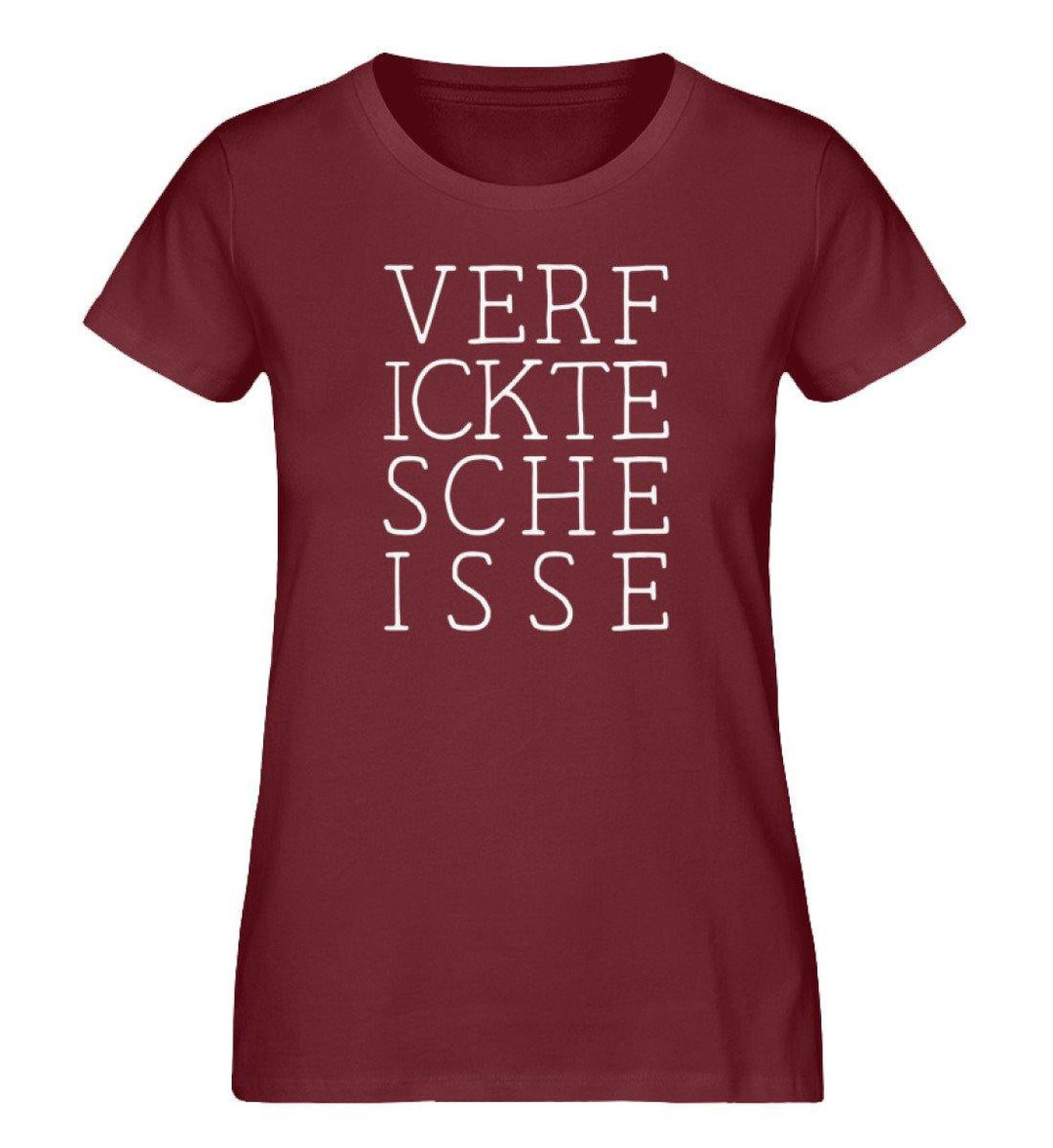 VERFICKTESCHEISSE - Damen Premium Organic Shirt - Words on Shirts Sag es mit dem Mittelfinger Shirts Hoodies Sweatshirt Taschen Gymsack Spruch Sprüche Statement