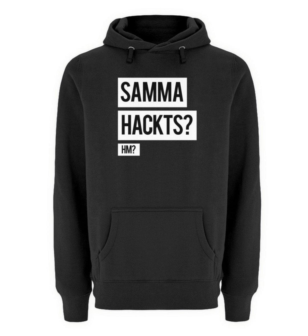 Samma Hackts? Hm?- Words on Shirts - PR  - Unisex Premium Kapuzenpullover - Words on Shirts Sag es mit dem Mittelfinger Shirts Hoodies Sweatshirt Taschen Gymsack Spruch Sprüche Statement