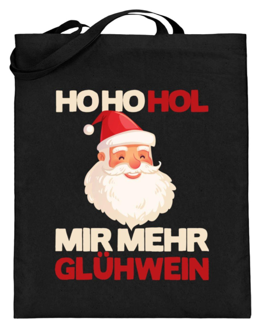 Ho Ho Hol mir Glühwein - Words on Shirt  - Jutebeutel (mit langen Henkeln) - Words on Shirts Sag es mit dem Mittelfinger Shirts Hoodies Sweatshirt Taschen Gymsack Spruch Sprüche Statement