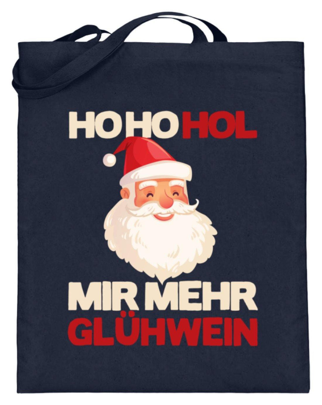 Ho Ho Hol mir Glühwein - Words on Shirt  - Jutebeutel (mit langen Henkeln) - Words on Shirts Sag es mit dem Mittelfinger Shirts Hoodies Sweatshirt Taschen Gymsack Spruch Sprüche Statement