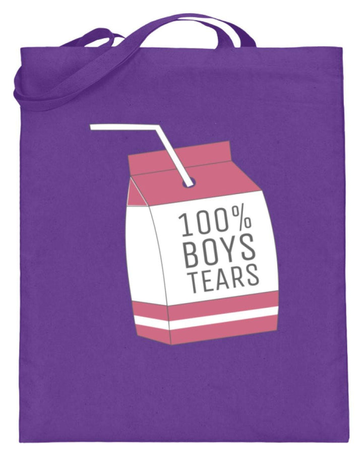 100% Boys Tears  - Jutebeutel (mit langen Henkeln) - Words on Shirts