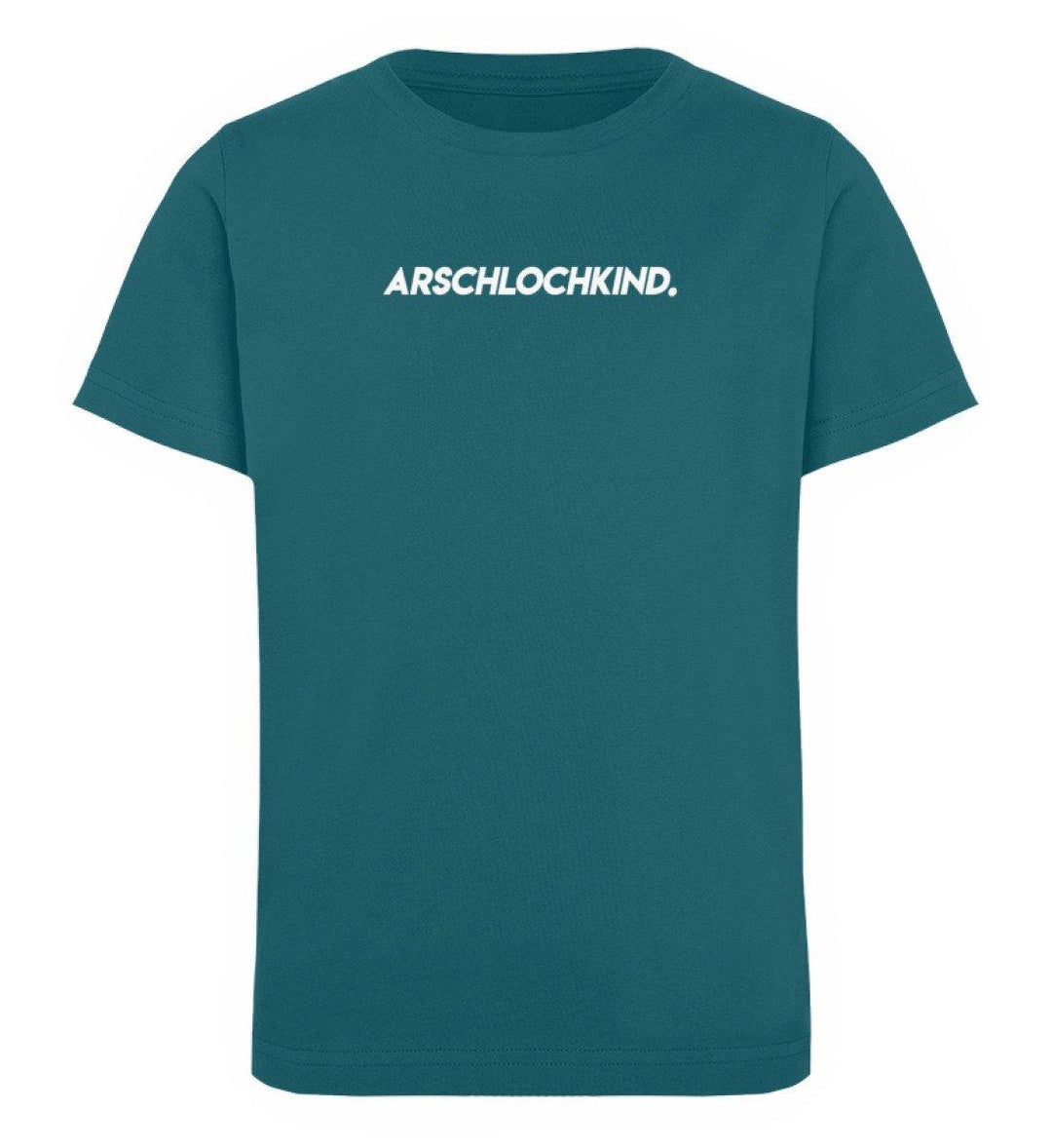 Arschlochkind  Words on Shirts - PR  - Kinder Organic T-Shirt - Words on Shirts Sag es mit dem Mittelfinger Shirts Hoodies Sweatshirt Taschen Gymsack Spruch Sprüche Statement