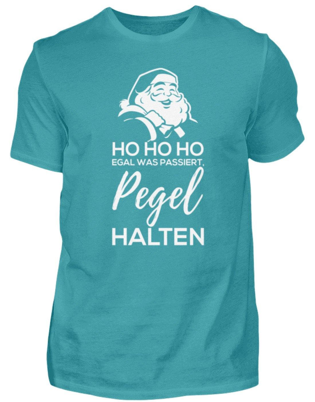 Santa Pegel halten - Words on Shirts  - Herren Shirt - Words on Shirts Sag es mit dem Mittelfinger Shirts Hoodies Sweatshirt Taschen Gymsack Spruch Sprüche Statement