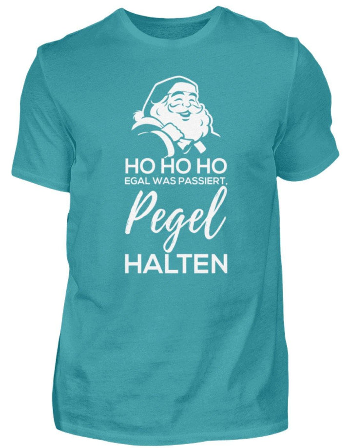Santa Pegel halten - Words on Shirts  - Herren Shirt - Words on Shirts Sag es mit dem Mittelfinger Shirts Hoodies Sweatshirt Taschen Gymsack Spruch Sprüche Statement