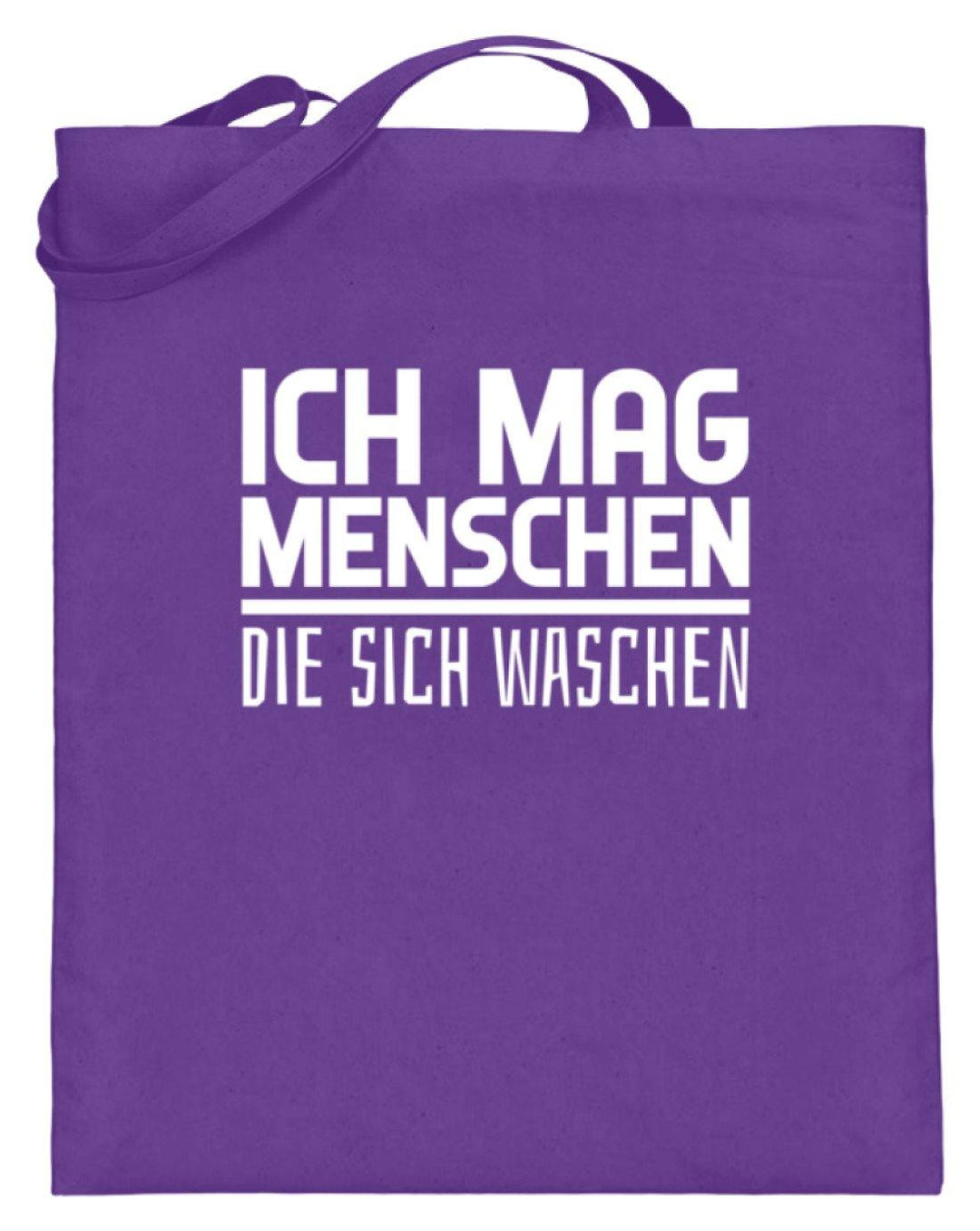 Ich mag Menschen - Words on Shirts  - Jutebeutel (mit langen Henkeln) - Words on Shirts Sag es mit dem Mittelfinger Shirts Hoodies Sweatshirt Taschen Gymsack Spruch Sprüche Statement