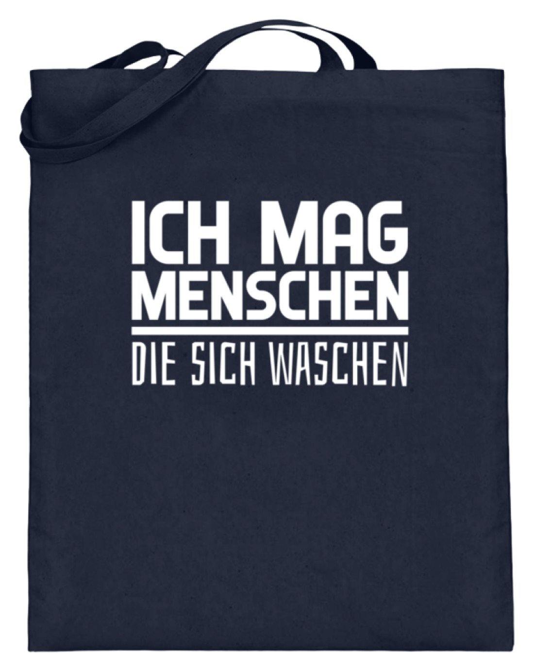Ich mag Menschen - Words on Shirts  - Jutebeutel (mit langen Henkeln)