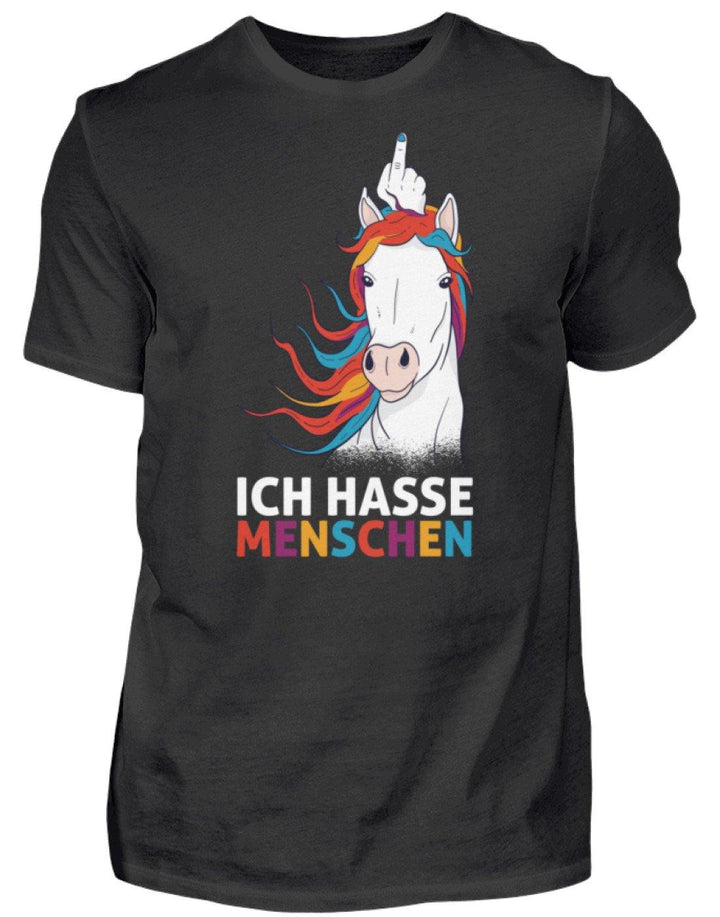 Ich hasse Menschen - Words on Shirts  - Herren Shirt - Words on Shirts Sag es mit dem Mittelfinger Shirts Hoodies Sweatshirt Taschen Gymsack Spruch Sprüche Statement