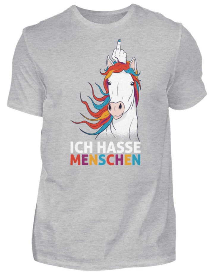 Ich hasse Menschen - Words on Shirts  - Herren Shirt - Words on Shirts Sag es mit dem Mittelfinger Shirts Hoodies Sweatshirt Taschen Gymsack Spruch Sprüche Statement