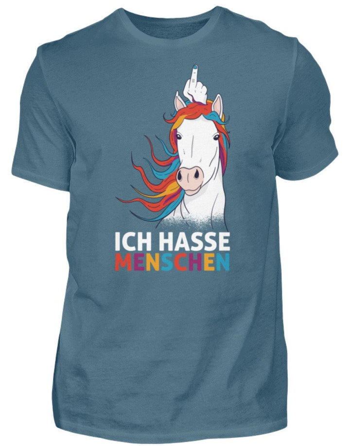 Ich hasse Menschen - Words on Shirts  - Herren Shirt - Words on Shirts Sag es mit dem Mittelfinger Shirts Hoodies Sweatshirt Taschen Gymsack Spruch Sprüche Statement