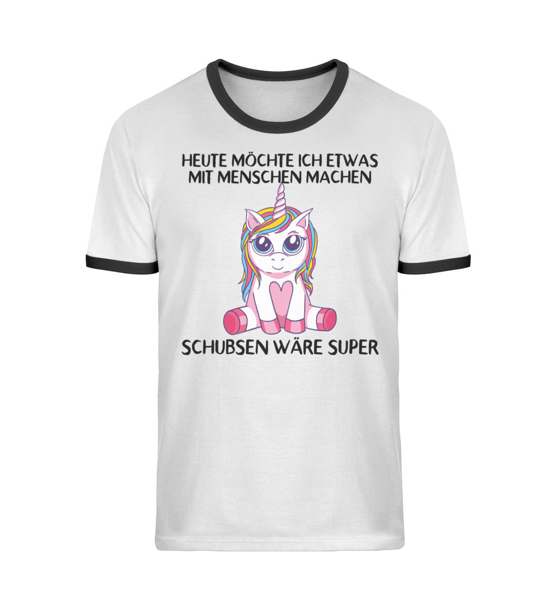 Etwas mit Menschen machen - Einhorn TF  - Unisex Organic Ringer T-Shirt
